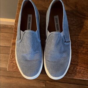 Steve Madden Light Blue Perforated Slip-On Sneakers